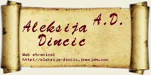 Aleksija Dinčić vizit kartica